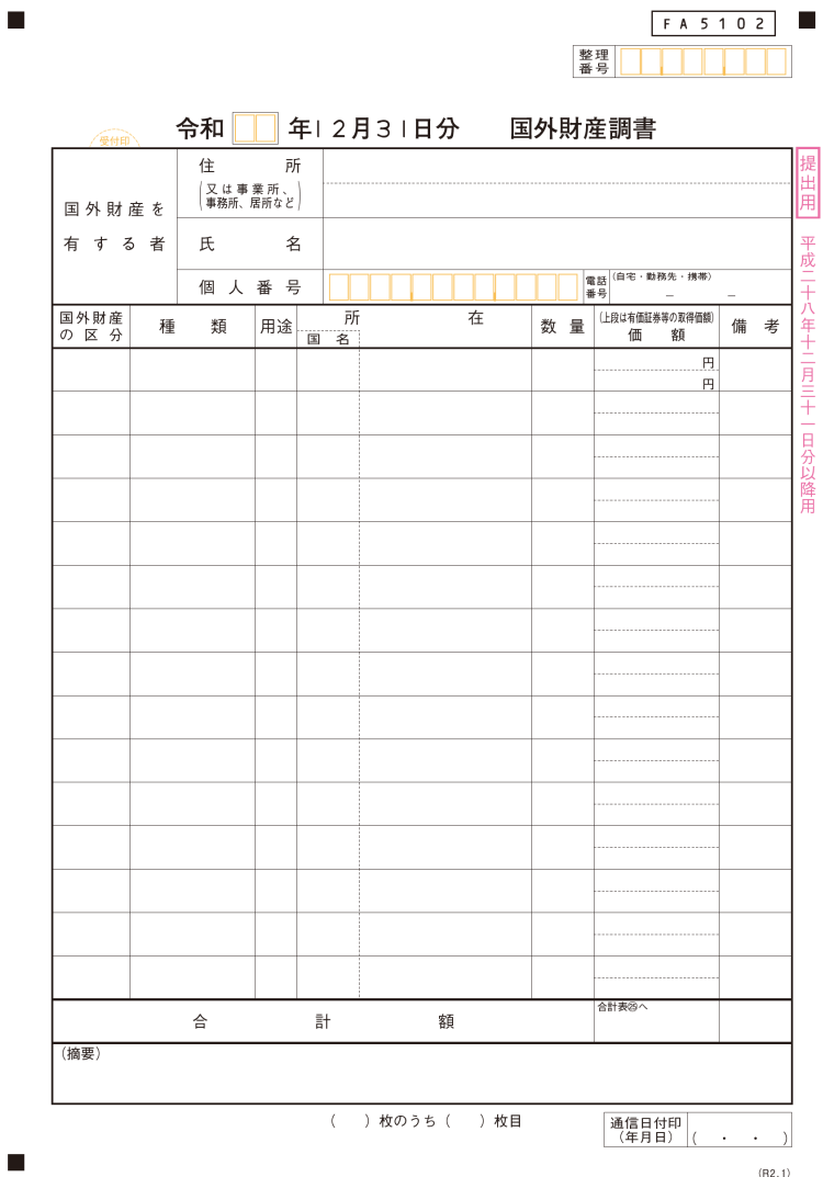 国外財産調書